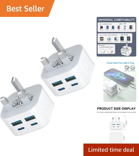 Usb charger plug 2pack 40w - c,