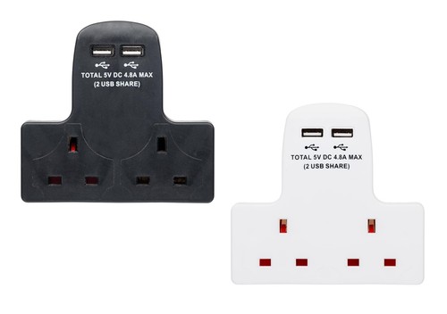Plug socket adaptor - 2, way