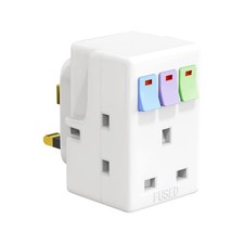 3 Way Plug Adapter UK, with