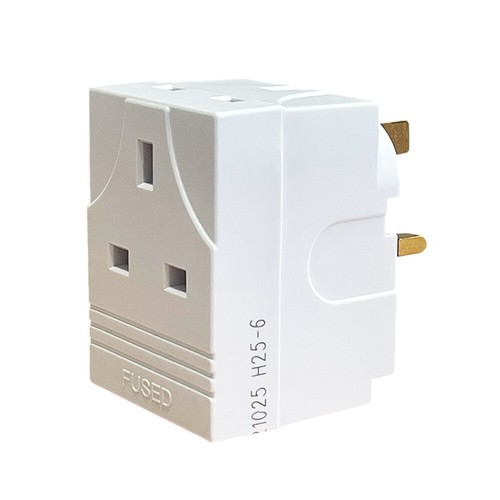 Way triple plug block mains - block,