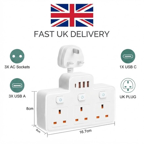 Multi plug adaptor in 1 - multi, 6