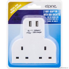 2 WAY PLUG ADAPTER WITH 2 USB