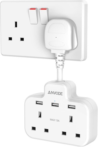 Double plug adaptor with usb - adaptor,