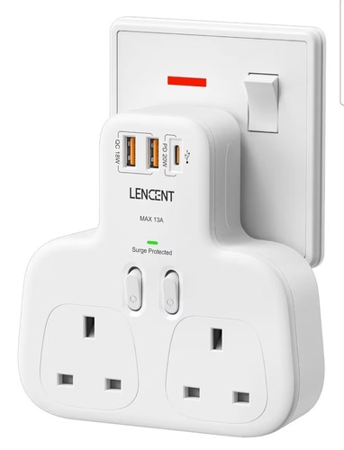 Lencent double plug adaptor - lencent,