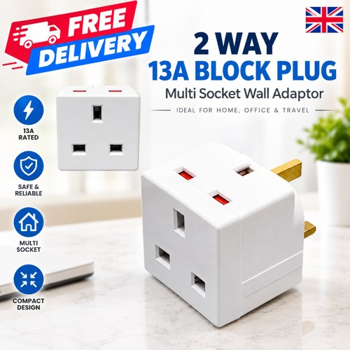 2pcs way 13a mains plug - 2pcs,