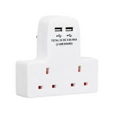 2 Way Gang Plug 13A Wall