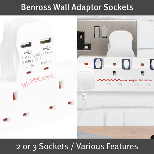 Benross wall adaptor - adaptor, sockets