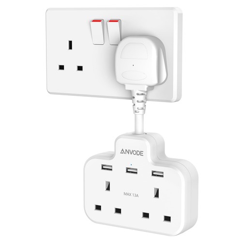 Double plug adaptor - with, usb